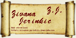 Živana Jerinkić vizit kartica